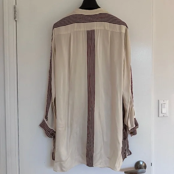 DONATED ❌ZARA White Mandarin Collar Long Sleeve Shirt Size M - Picture 2 of 7